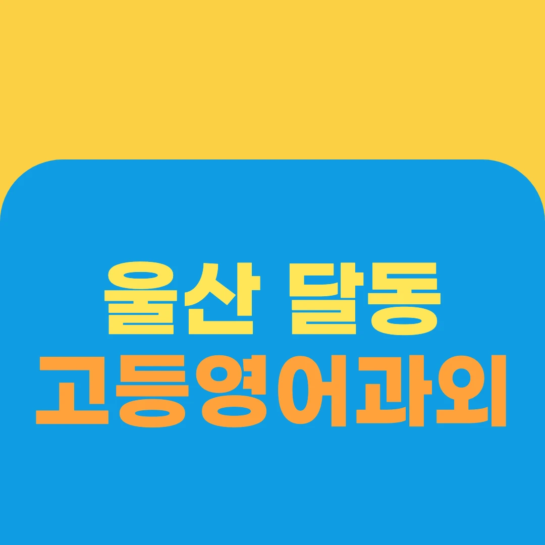 울산 달동 고등영어과외
