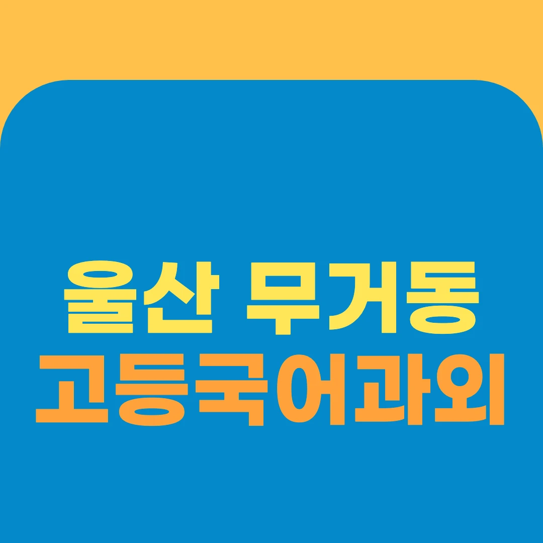 울산 무거동 고등국어과외