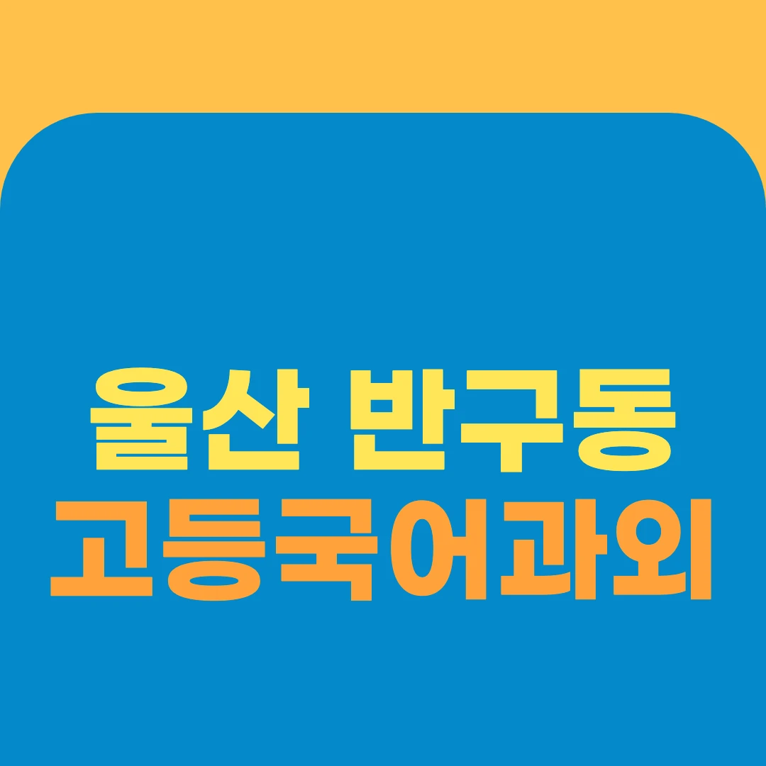 울산 반구동 고등국어과외