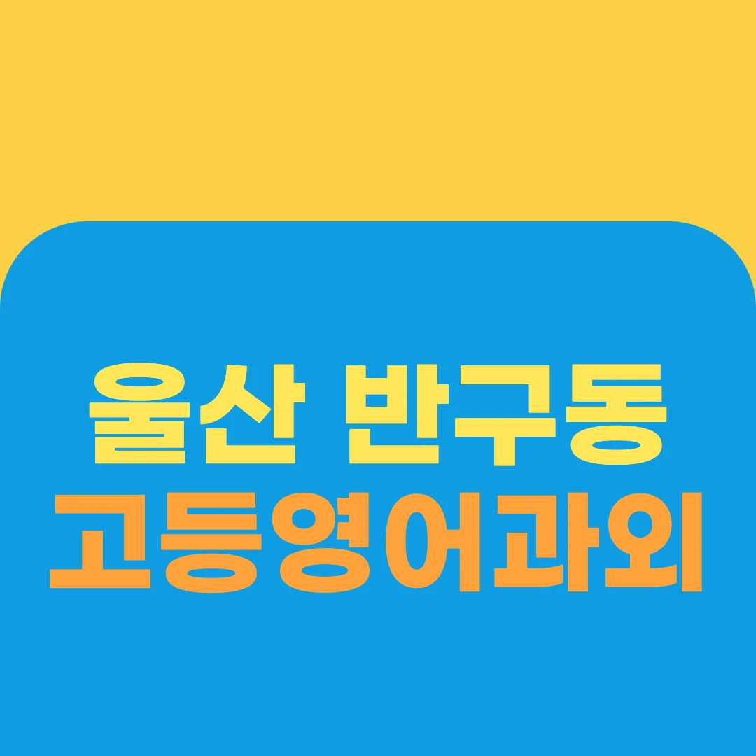 울산 반구동 고등영어과외