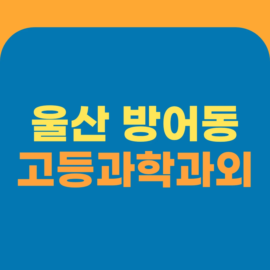 울산 방어동 고등과학과외