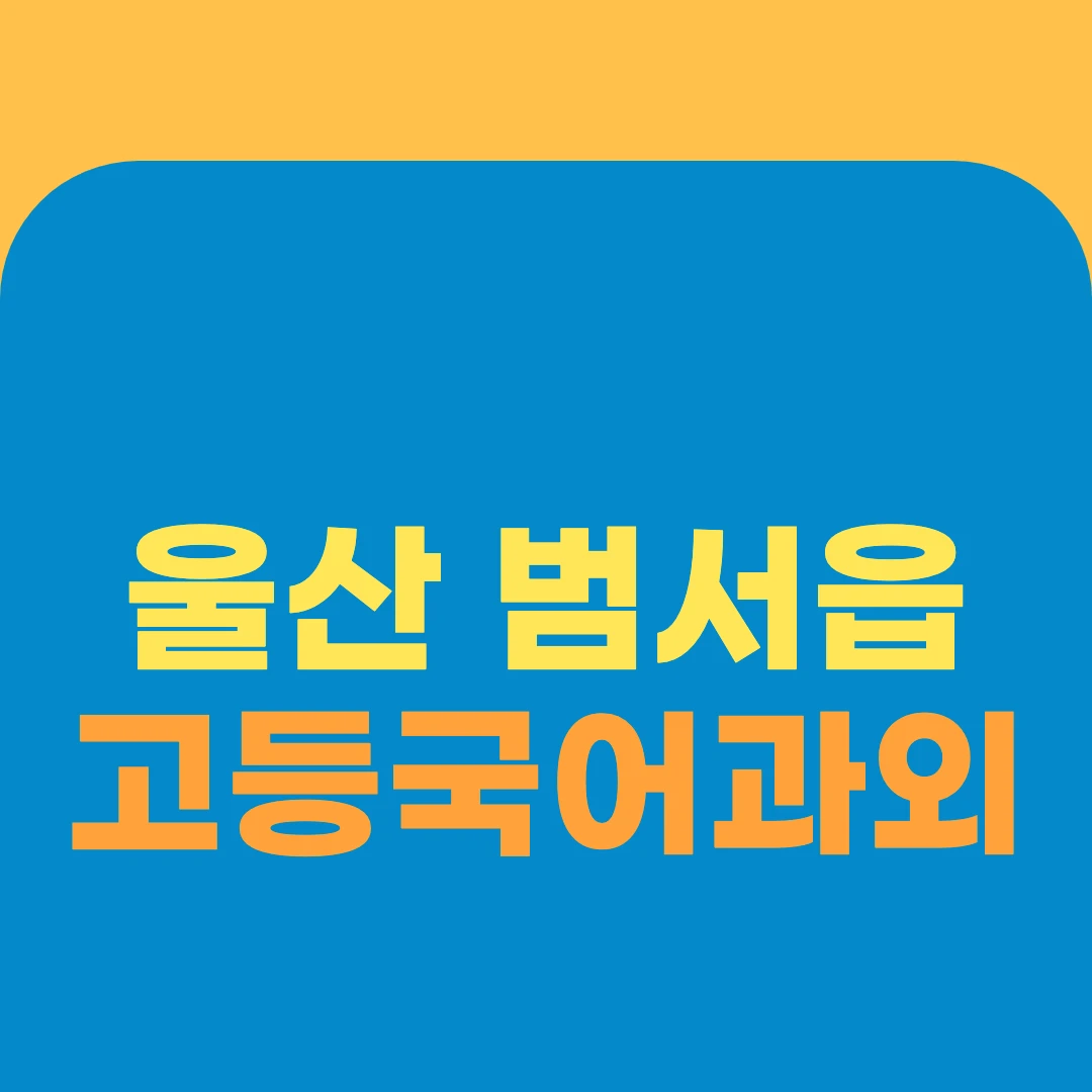 울산 범서읍 고등국어과외