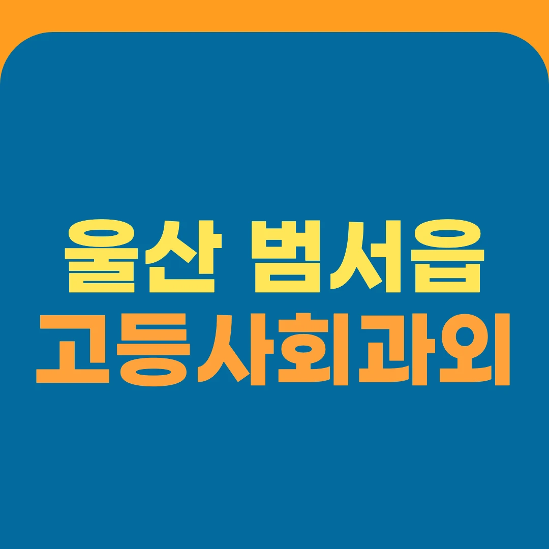 울산 범서읍 고등사회과외