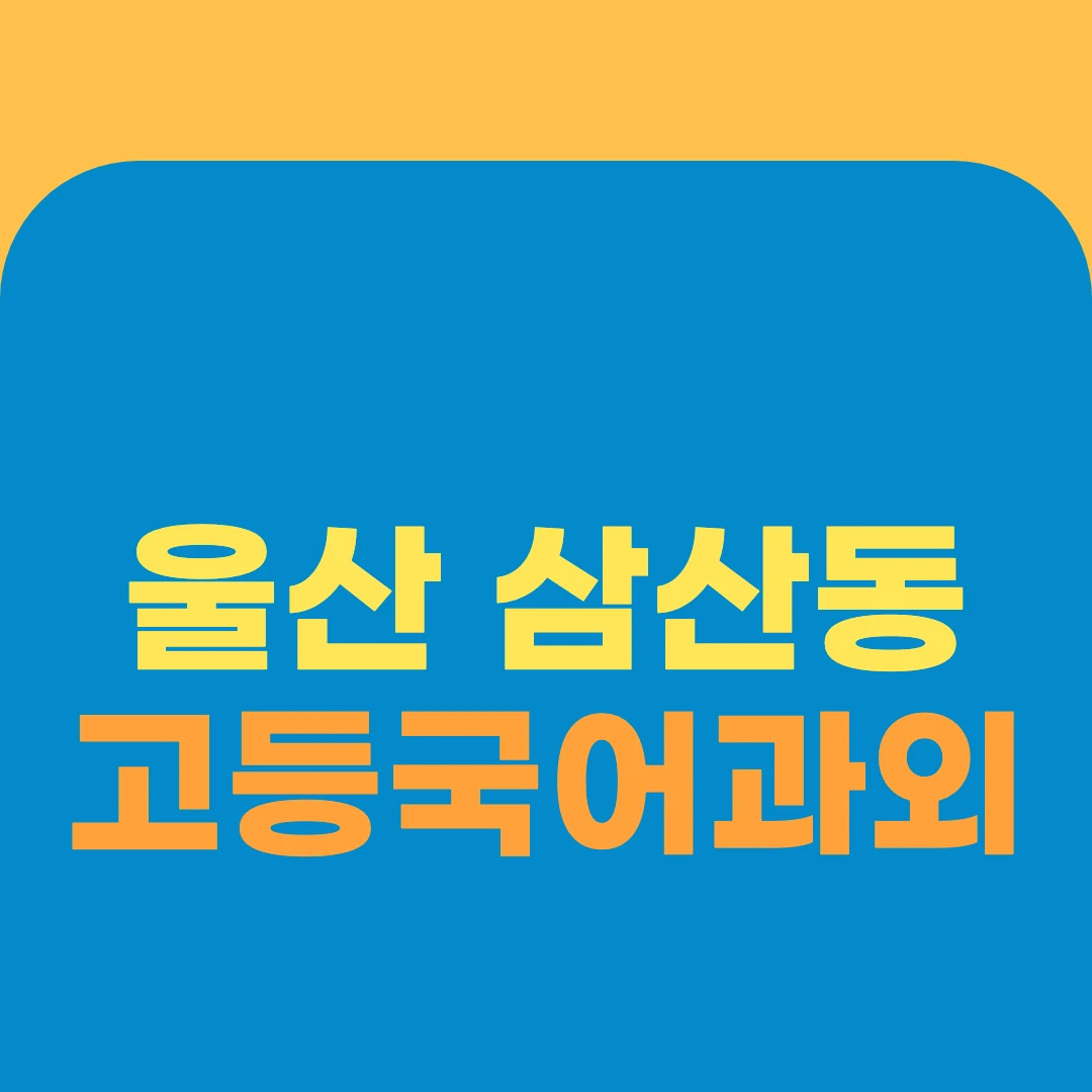 울산 삼산동 고등국어과외