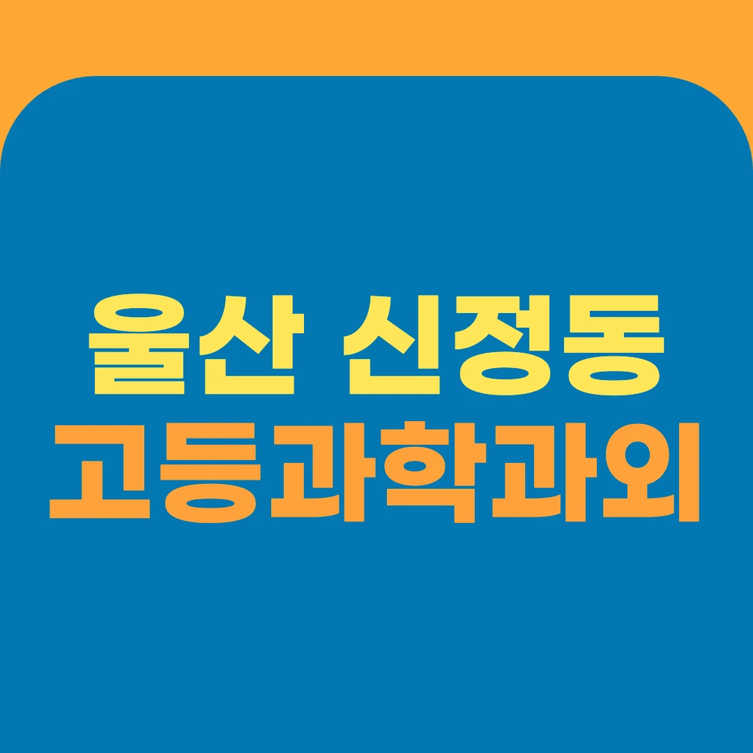 울산 신정동 고등과학과외