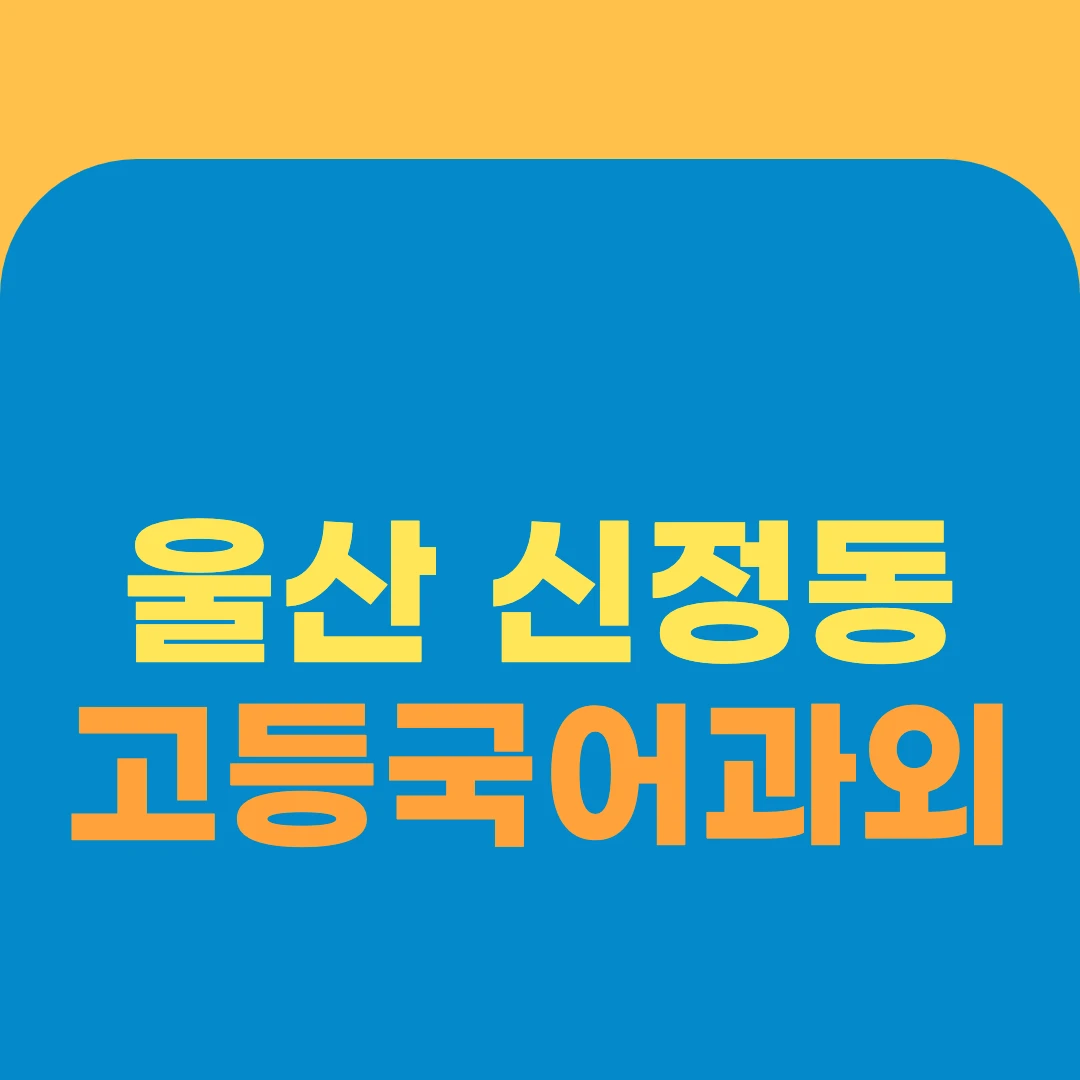 울산 신정동 고등국어과외