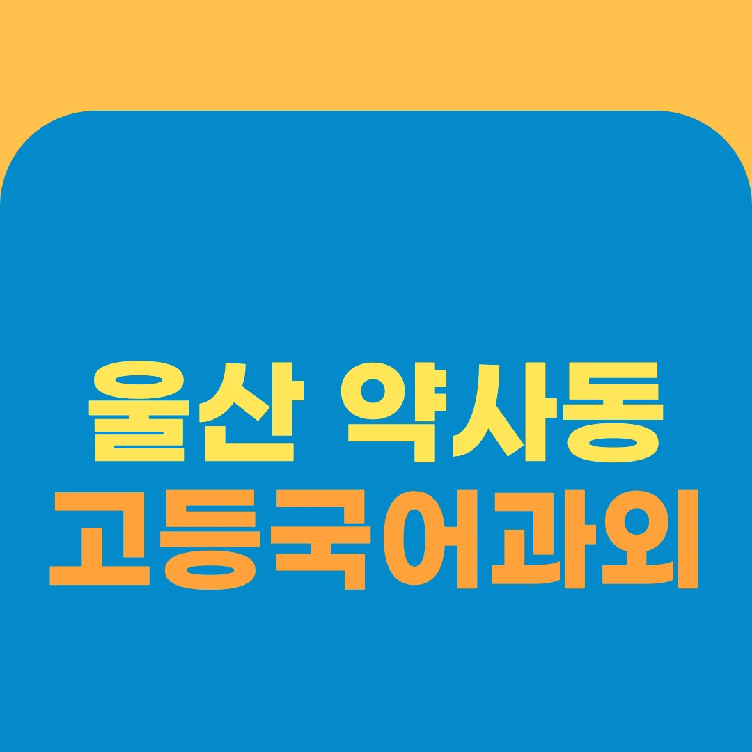 울산 약사동 고등국어과외