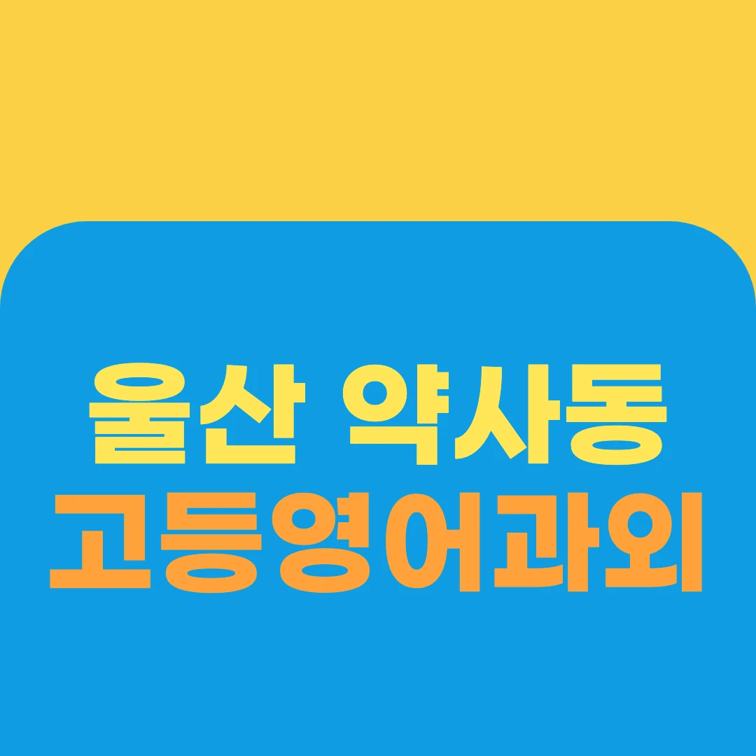 울산 약사동 고등영어과외