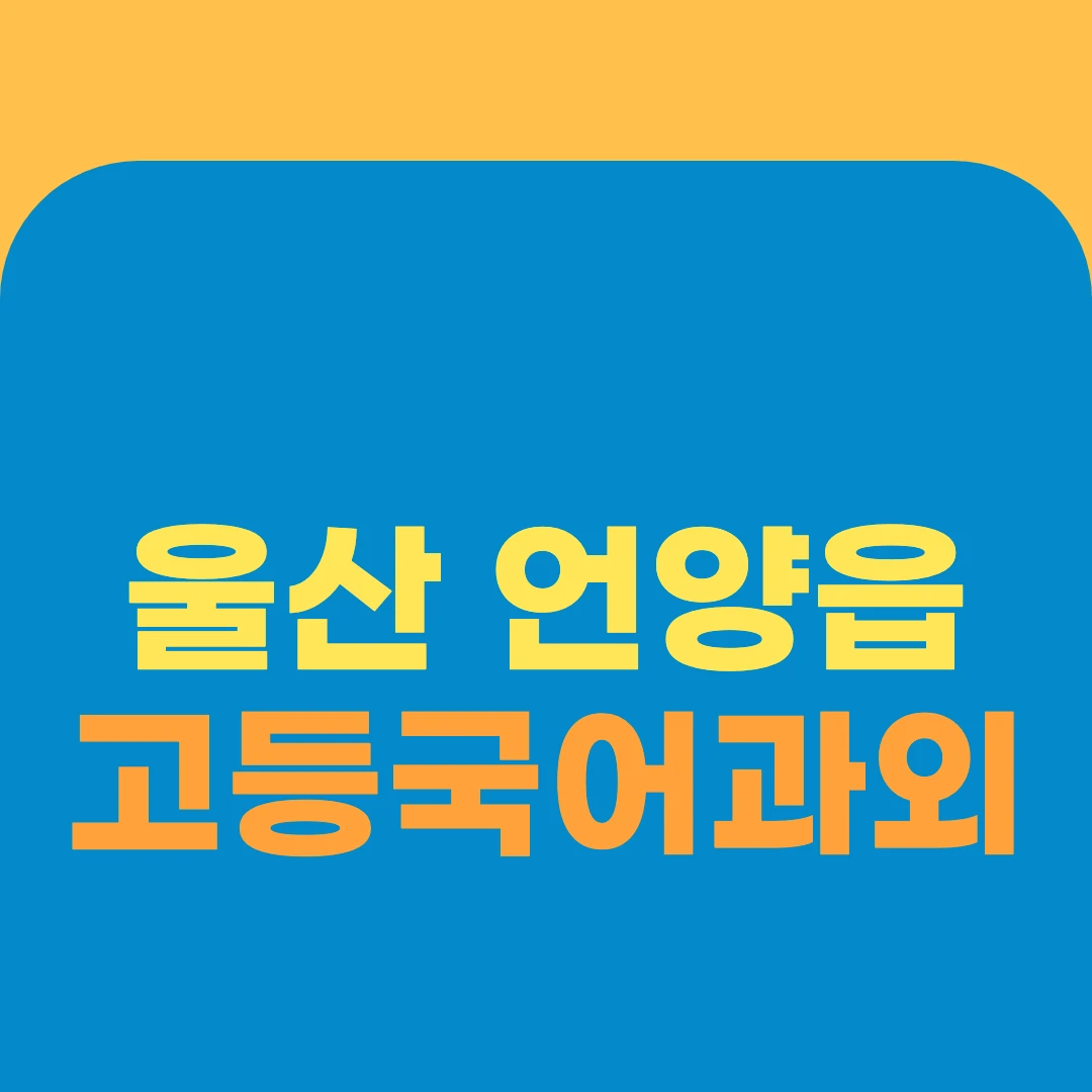 울산 언양읍 고등국어과외