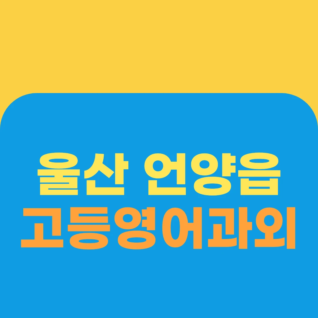 울산 언양읍 고등영어과외