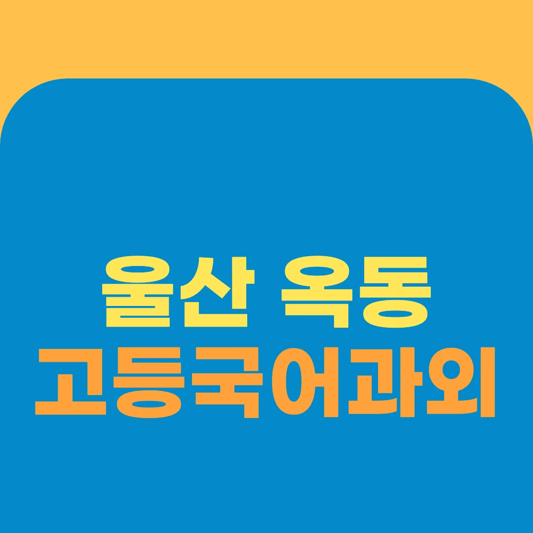 울산 옥동 고등국어과외
