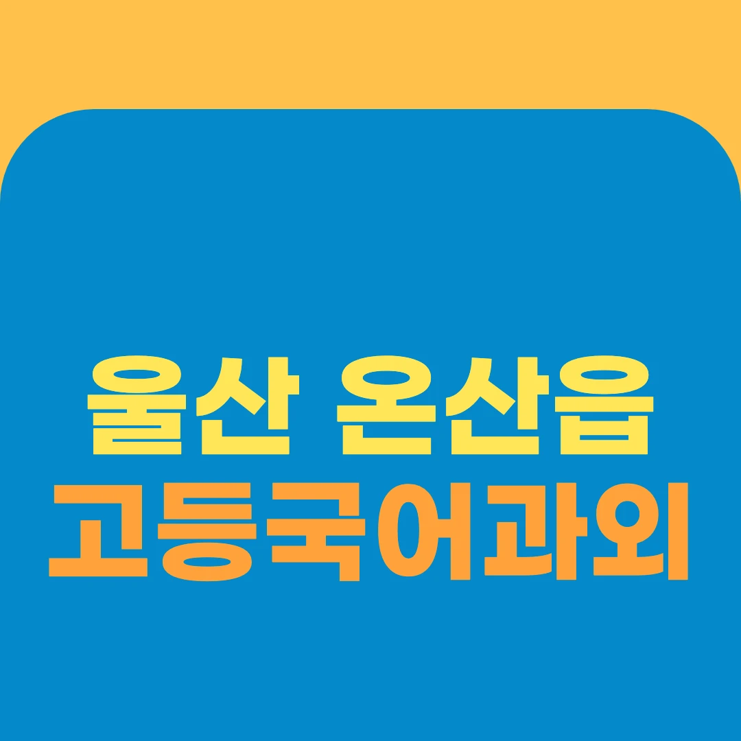 울산 온산읍 고등국어과외