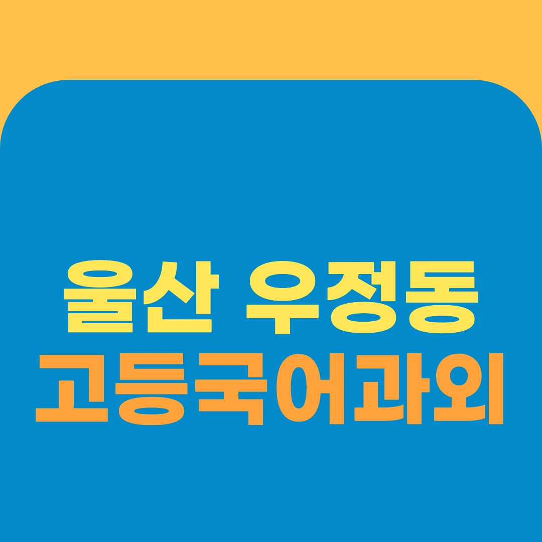 울산 우정동 고등국어과외