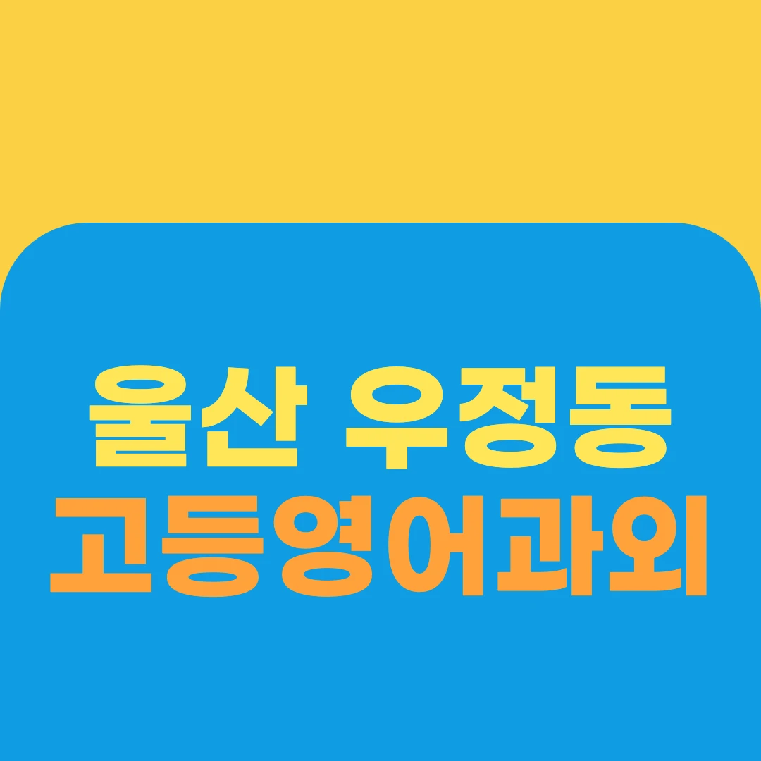 울산 우정동 고등영어과외