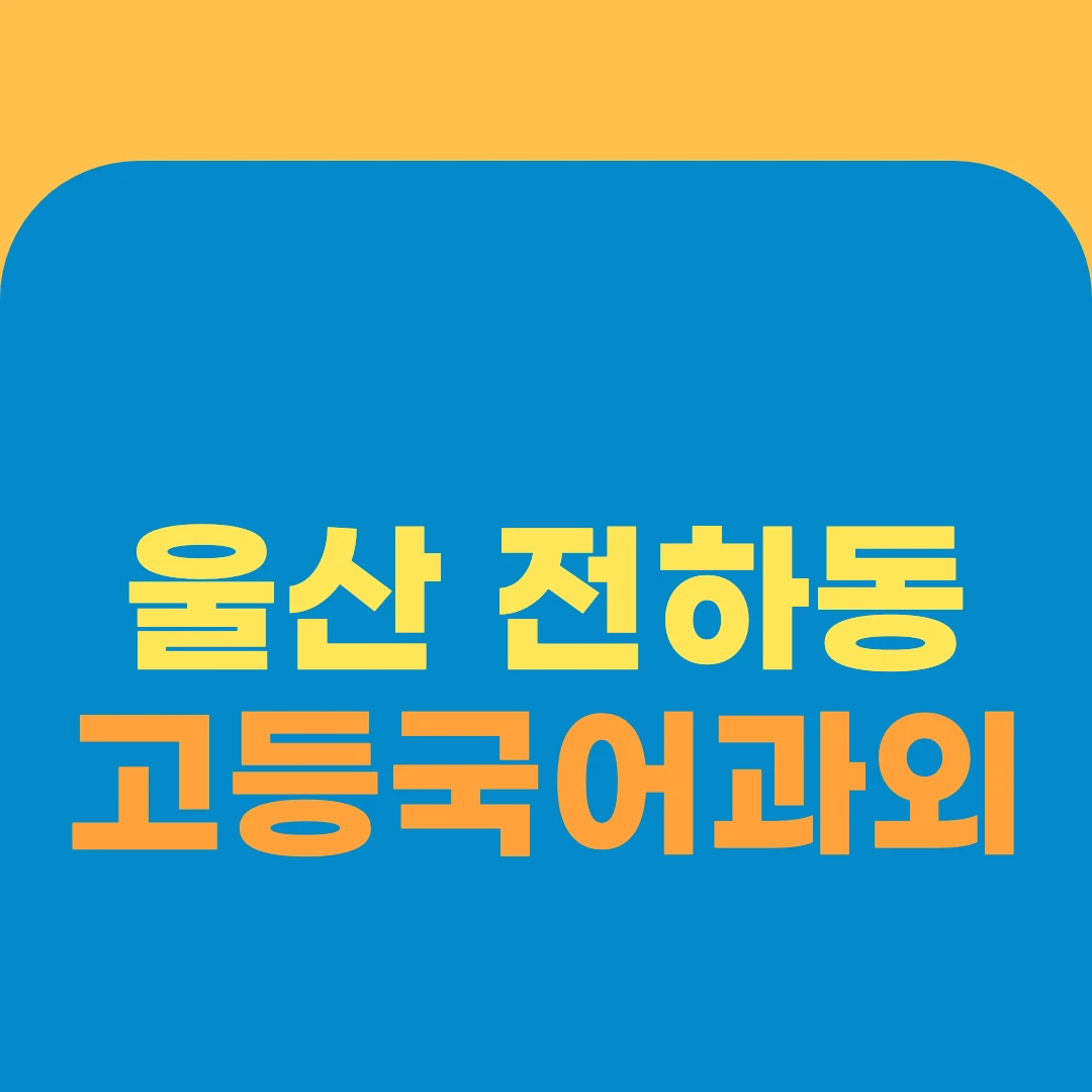 울산 전하동 고등국어과외
