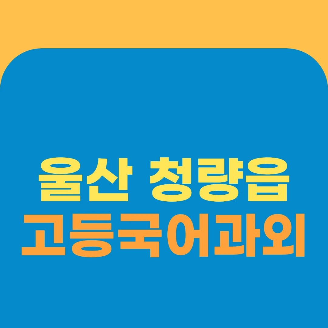 울산 청량읍 고등국어과외