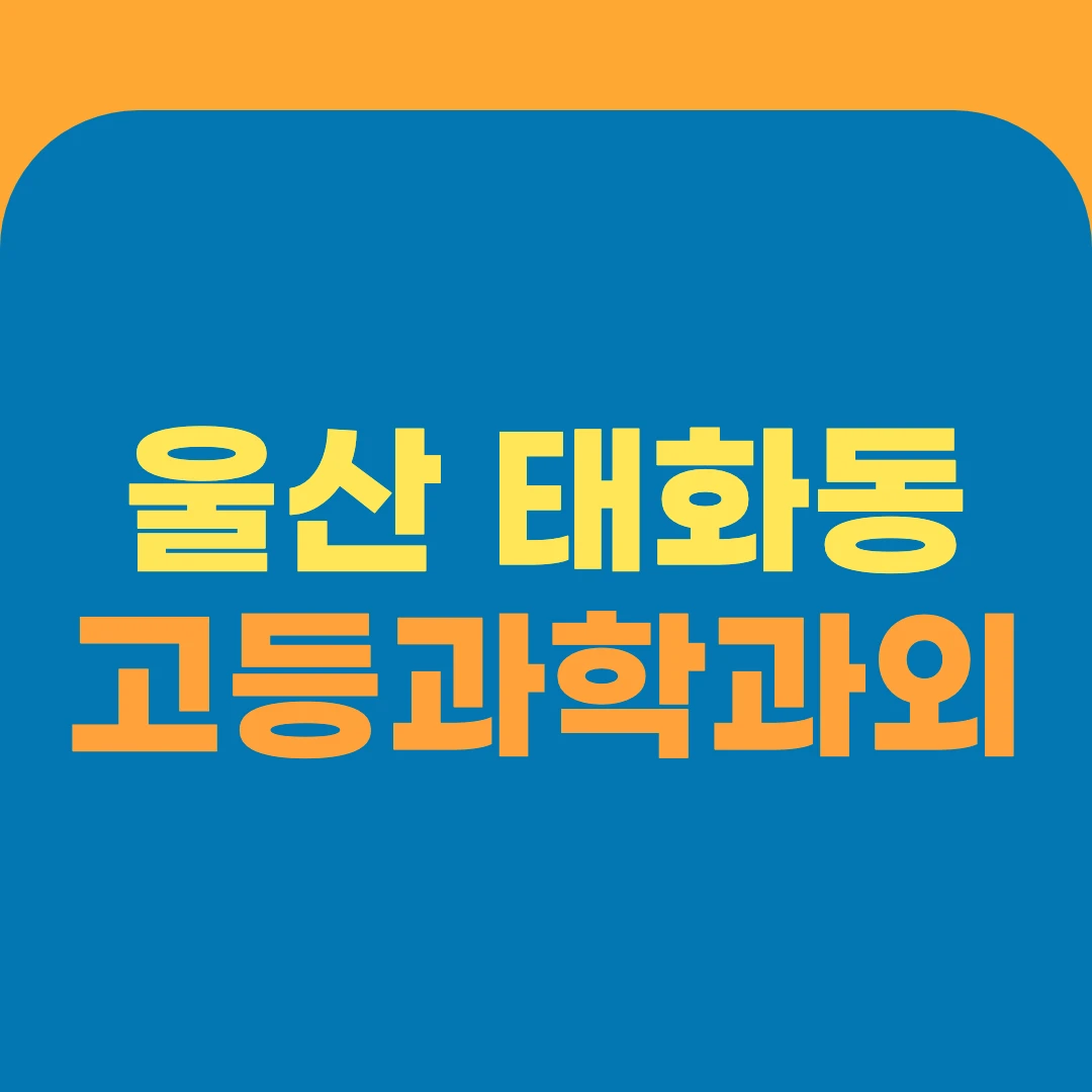 울산 태화동 고등과학과외
