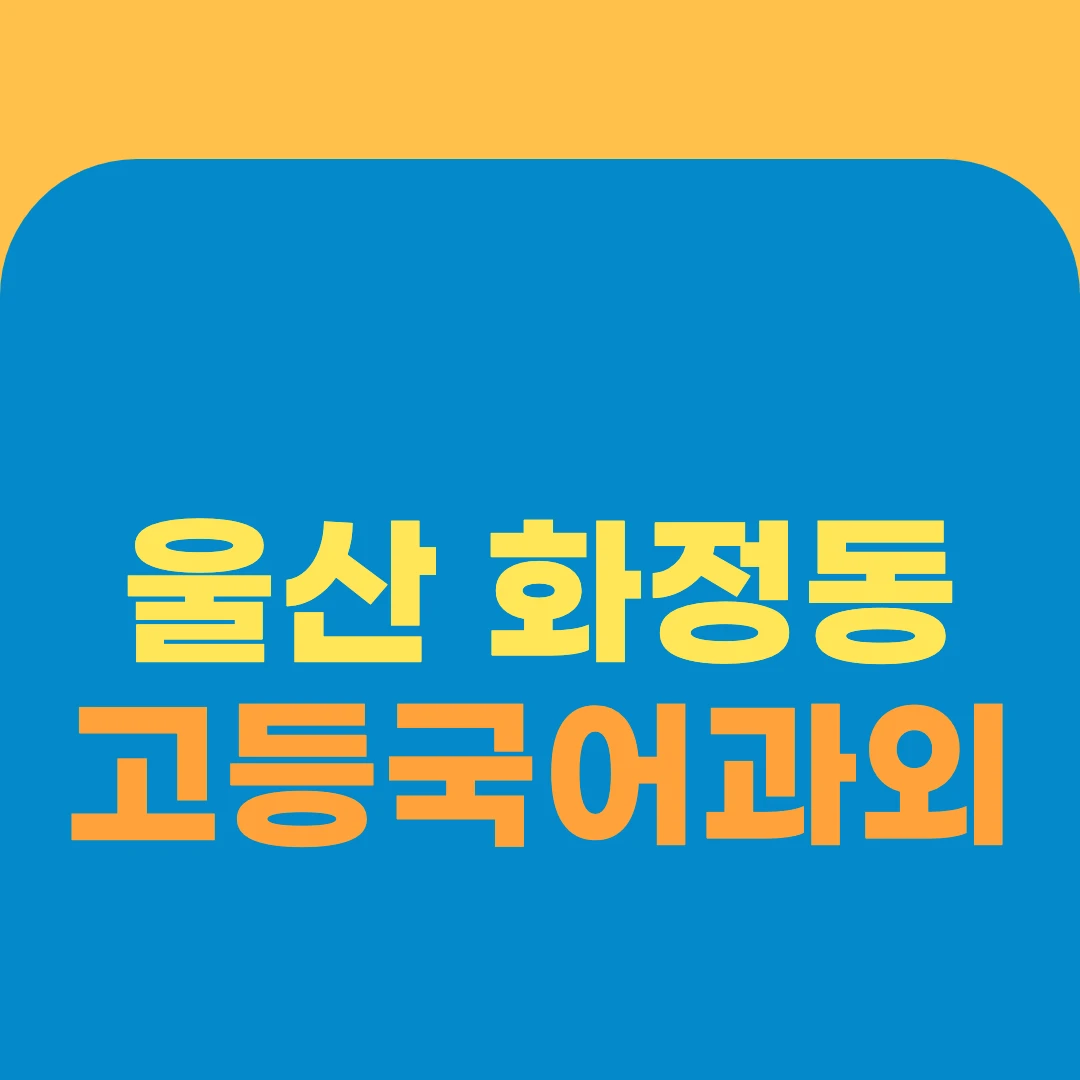울산 화정동 고등국어과외