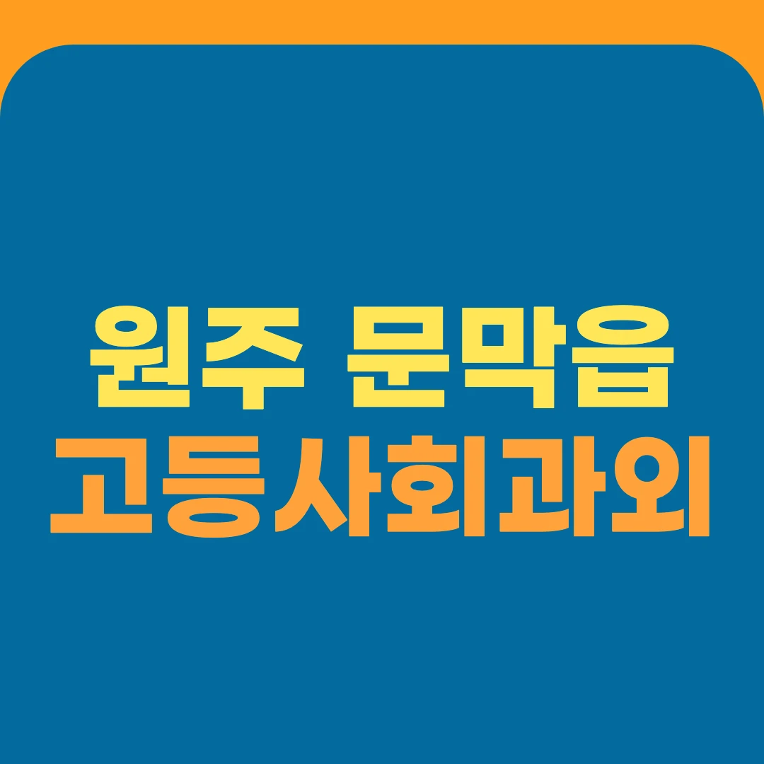 원주 문막읍 고등사회과외