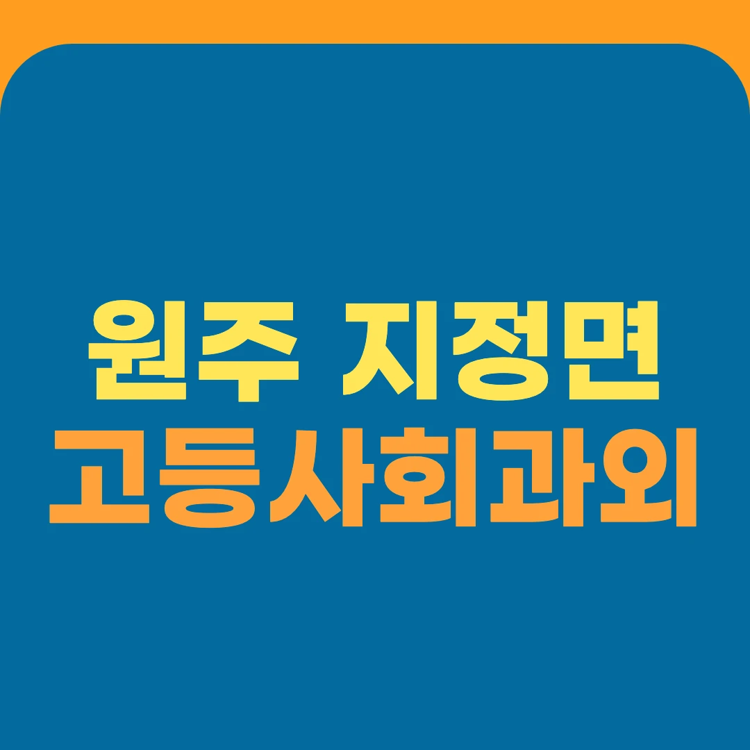 원주 지정면 고등사회과외