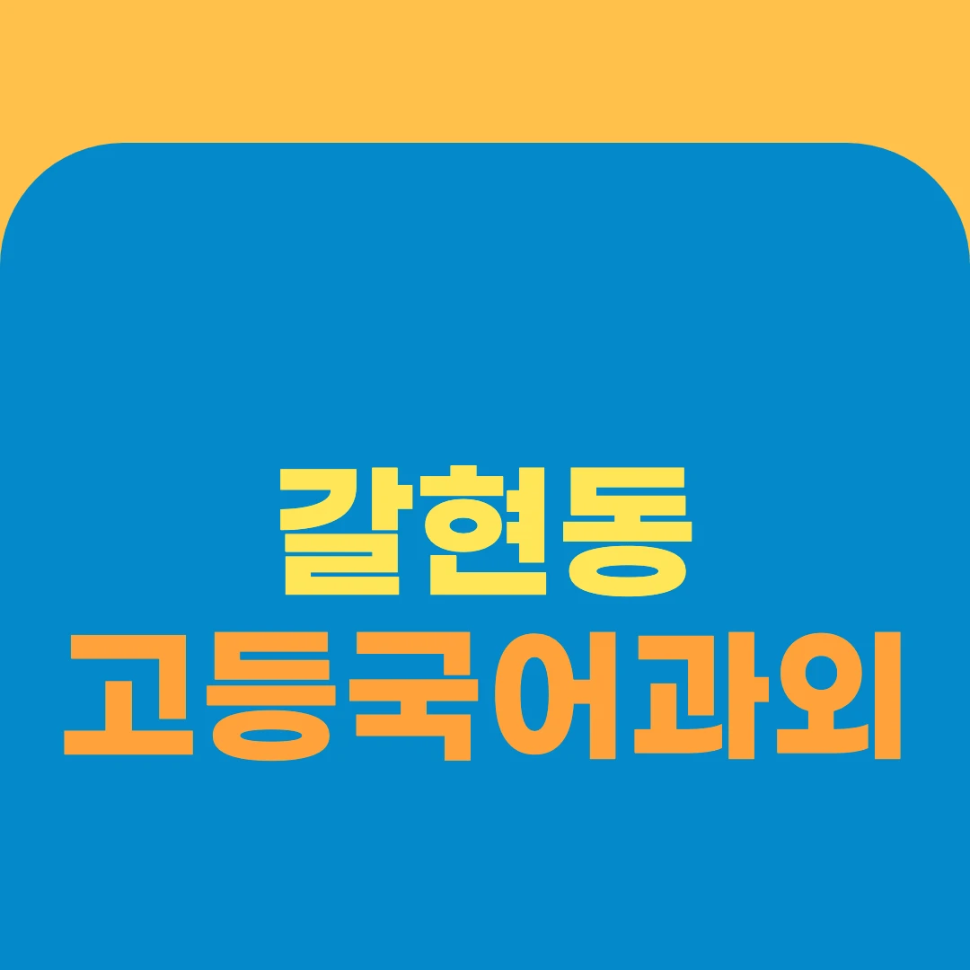 갈현동 고등국어과외