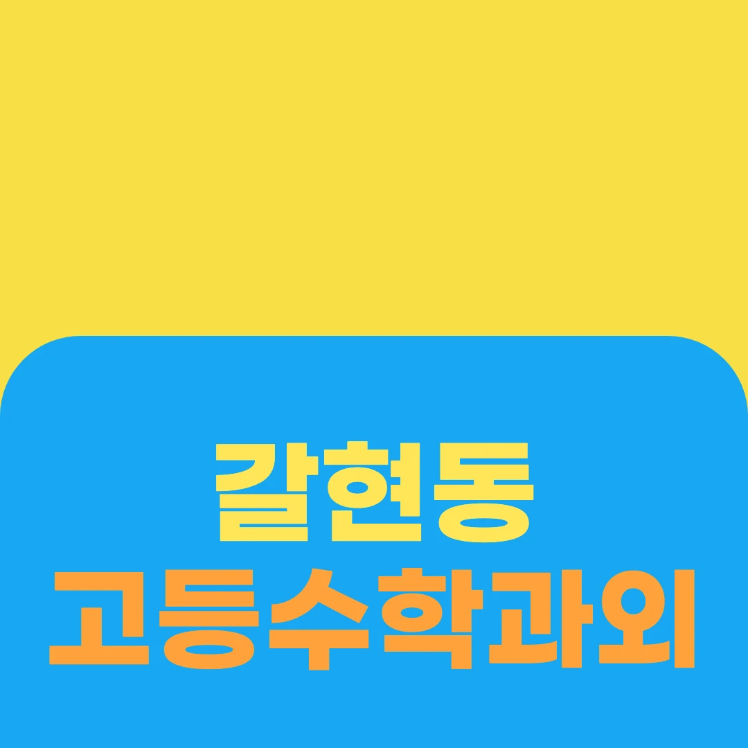 갈현동 고등수학과외