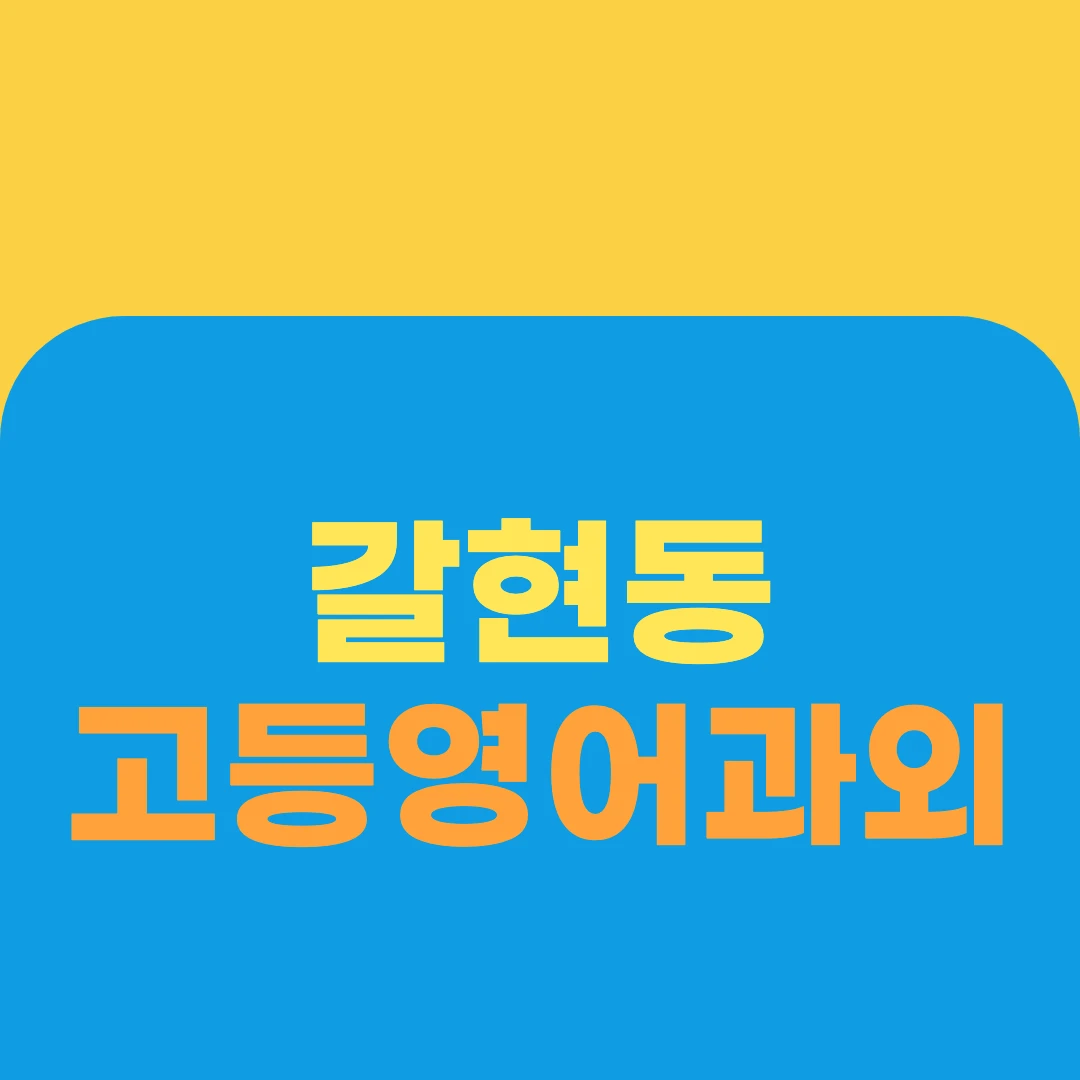 갈현동 고등영어과외