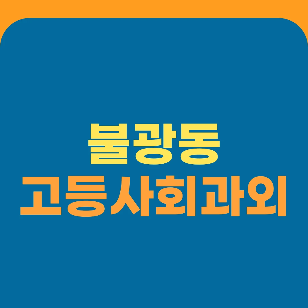 불광동 고등사회과외