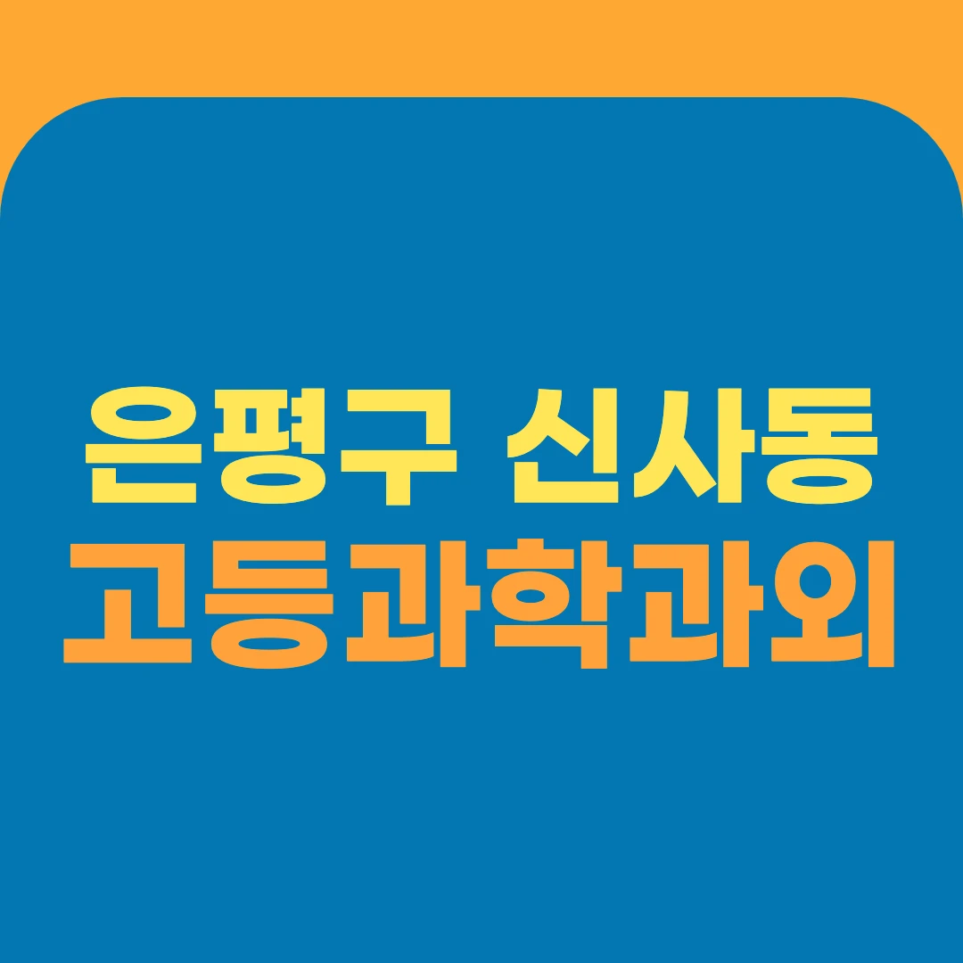 은평구 신사동 고등과학과외