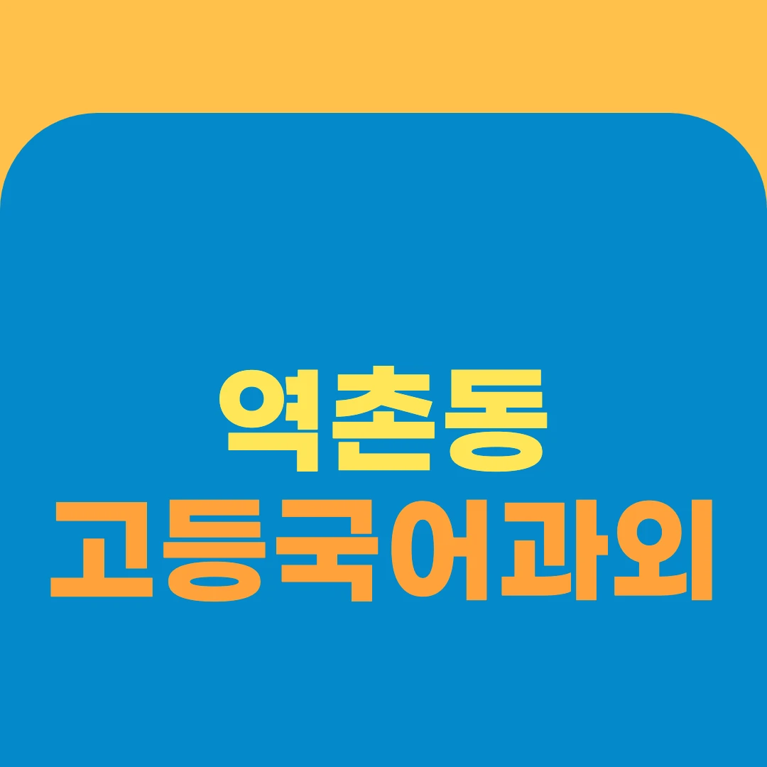 역촌동 고등국어과외