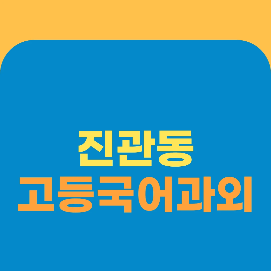 진관동 고등국어과외