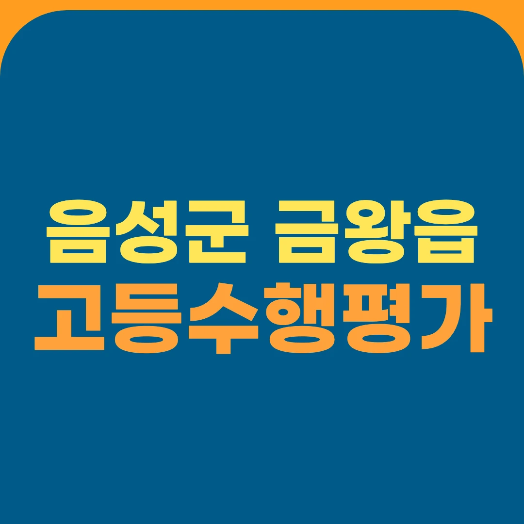 음성군 금왕읍 고등수행평가