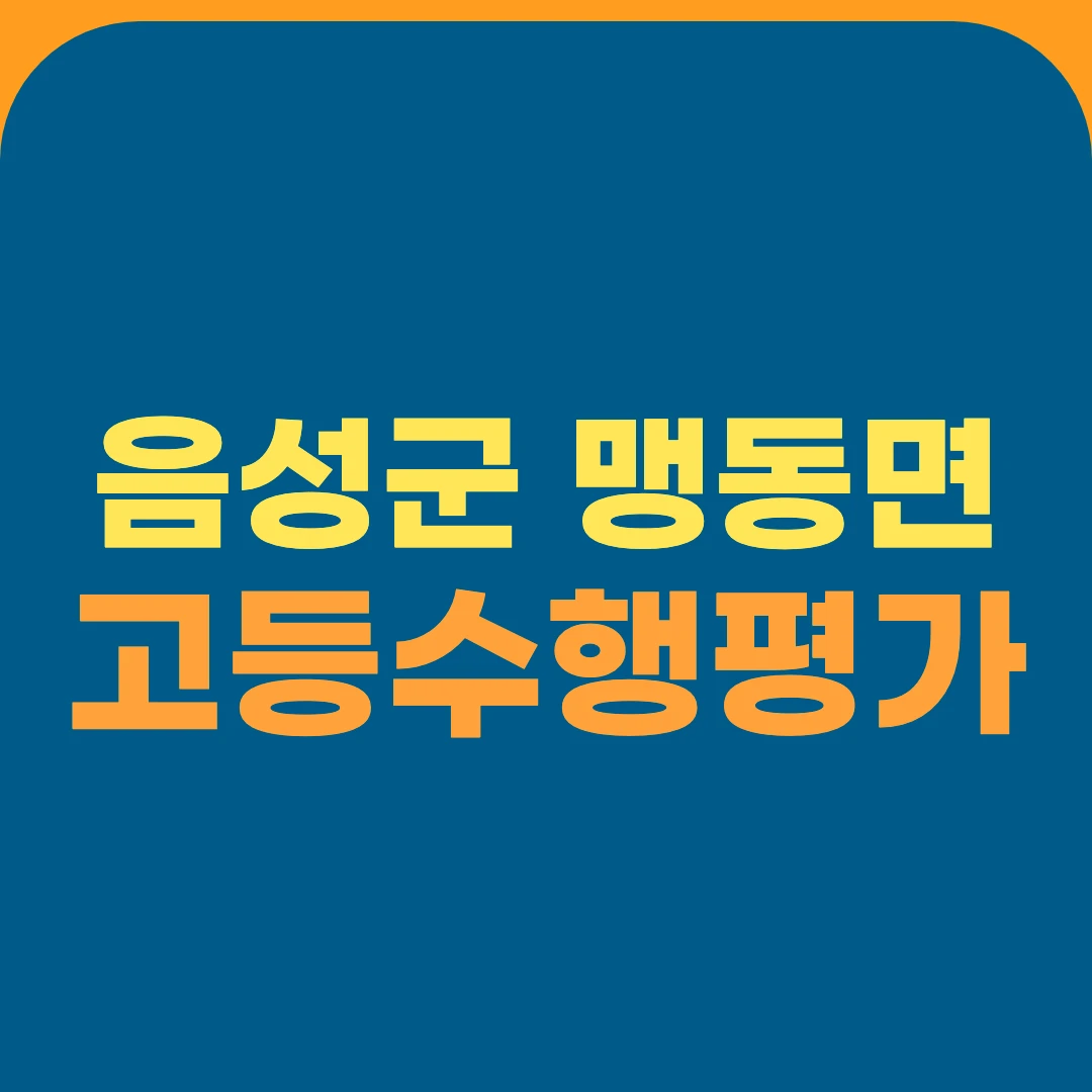 음성군 맹동면 고등수행평가