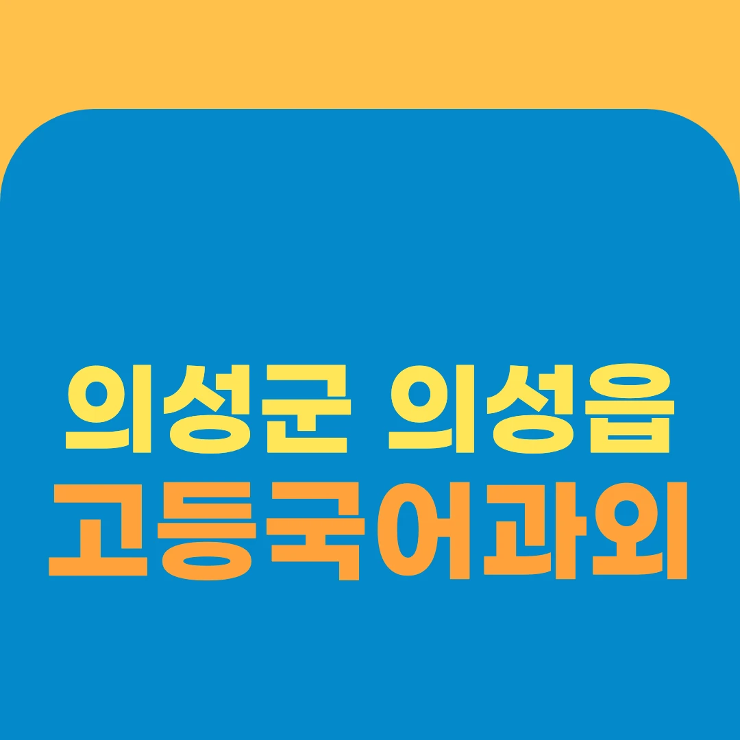 의성군 의성읍 고등국어과외