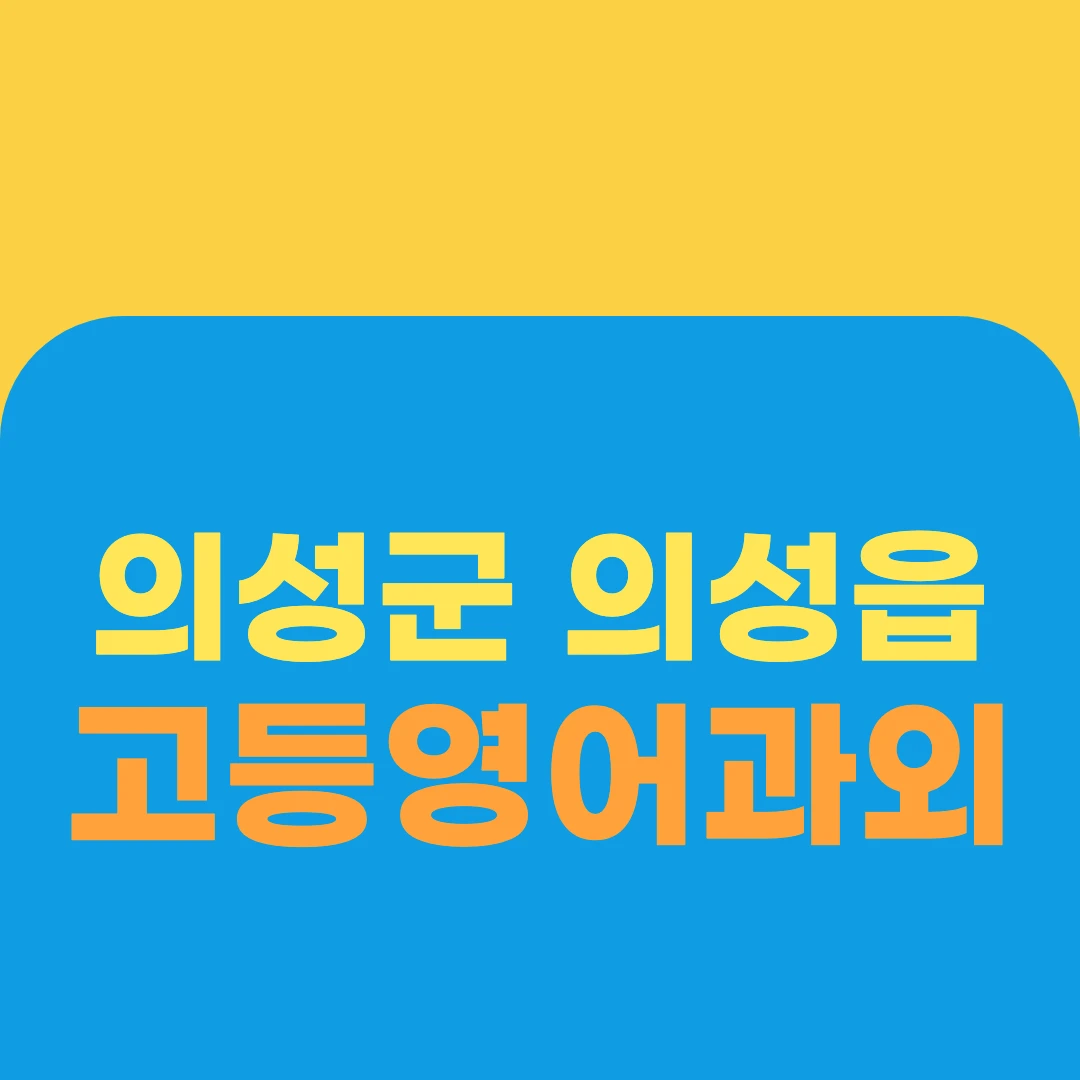 의성군 의성읍 고등영어과외