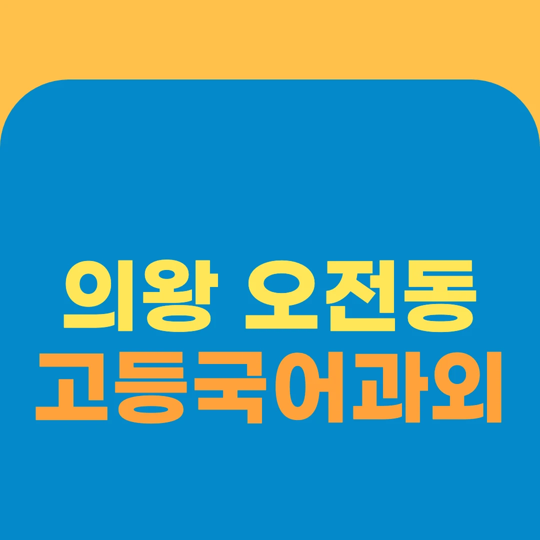 의왕 오전동 고등국어과외