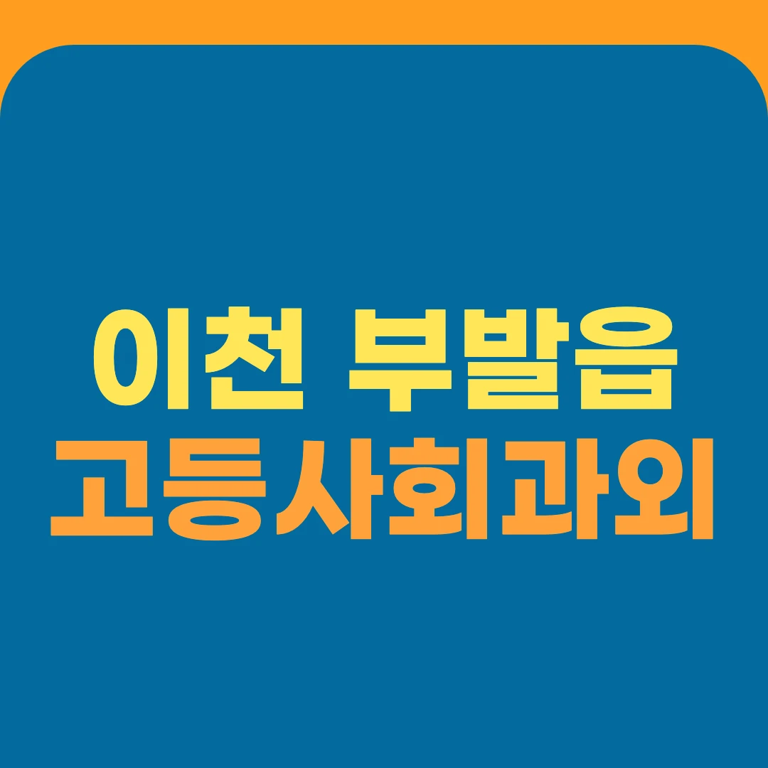 이천 부발읍 고등사회과외