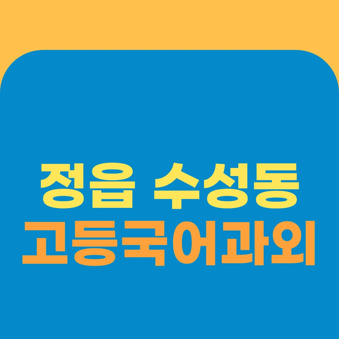 정읍 수성동 고등국어과외