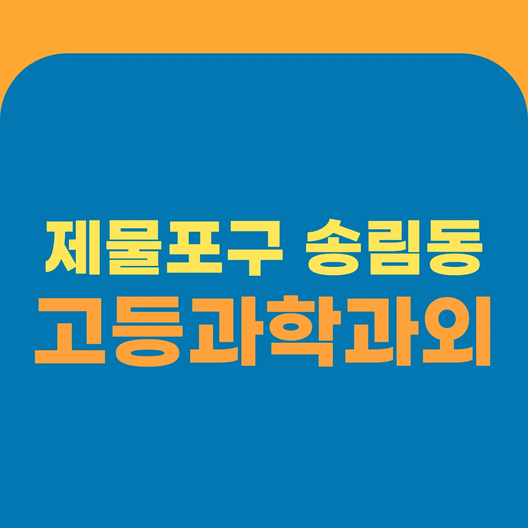 제물포구 송림동 고등과학과외