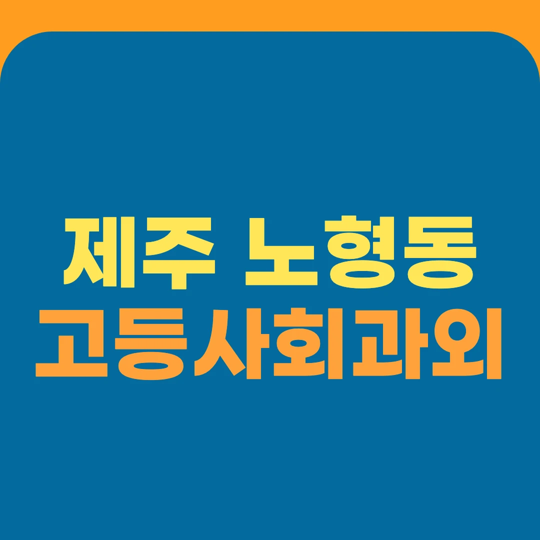 제주 노형동 고등사회과외