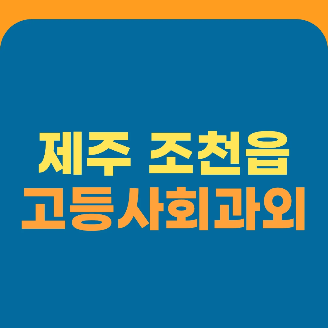 제주 조천읍 고등사회과외