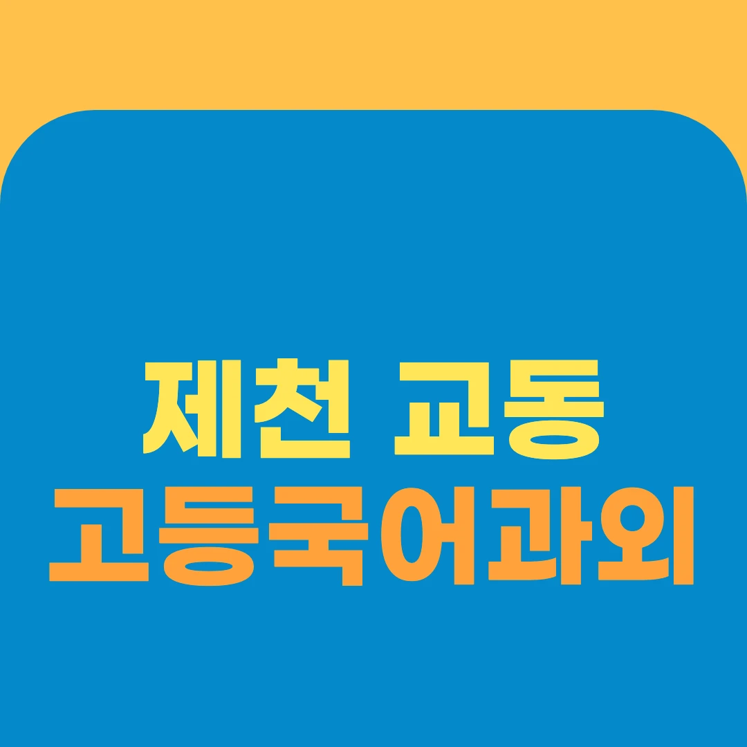 제천 교동 고등국어과외