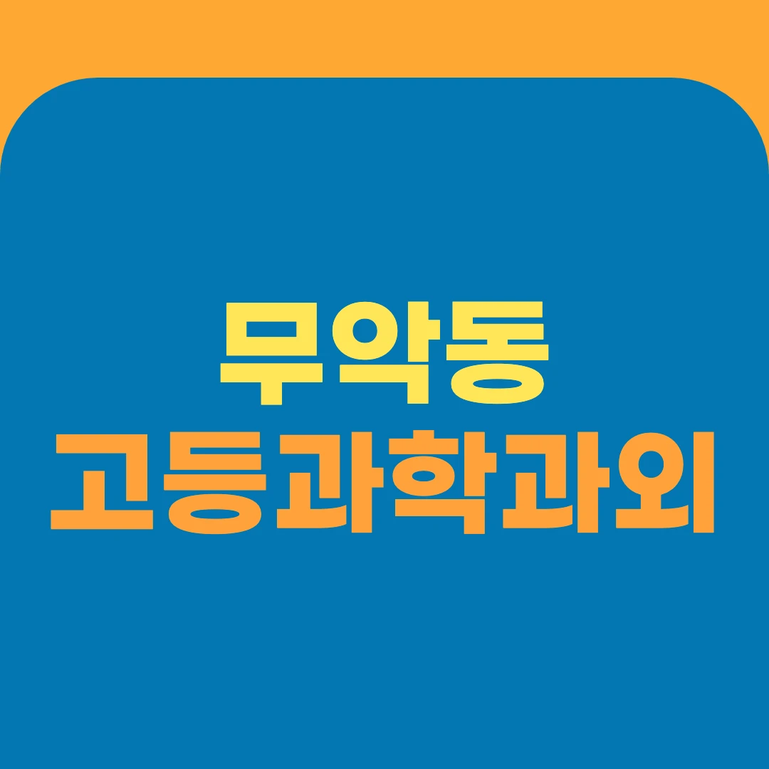 무악동 고등과학과외