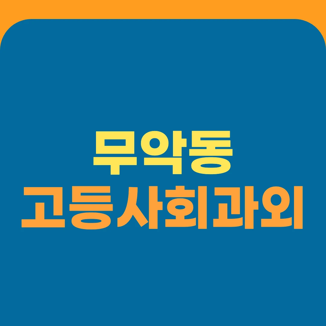 무악동 고등사회과외