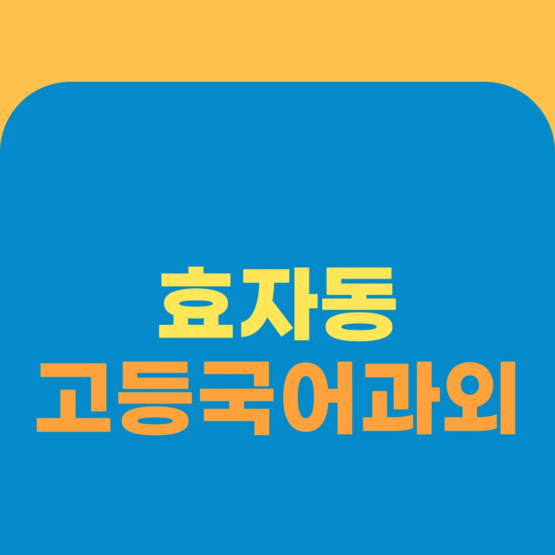 효자동 고등국어과외