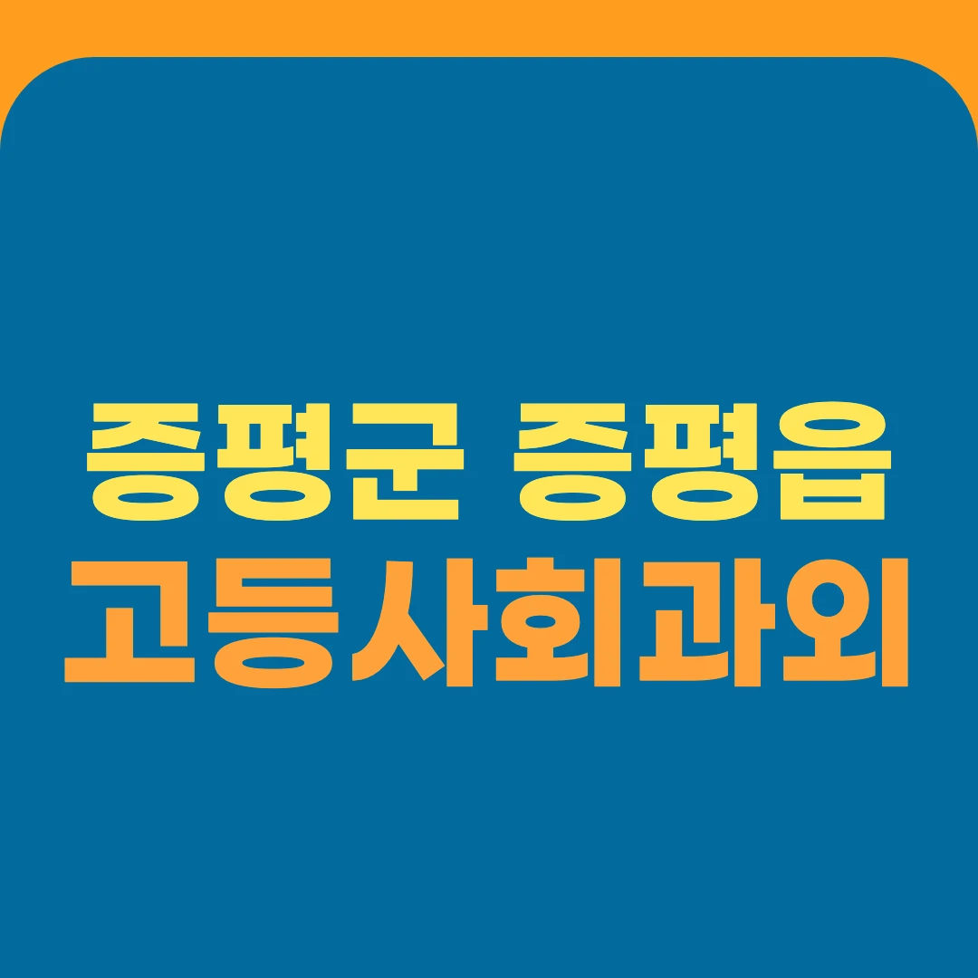 증평군 증평읍 고등사회과외