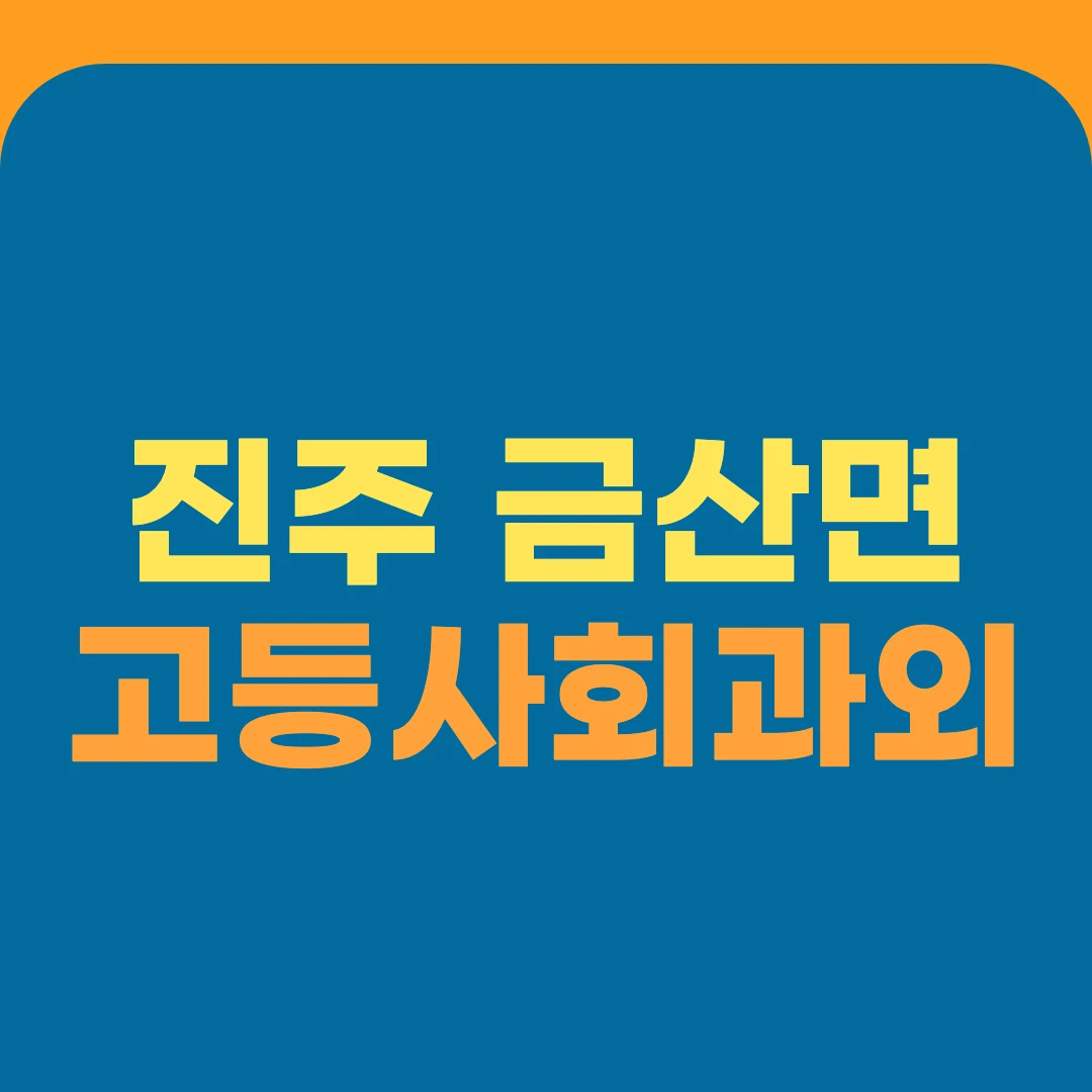 진주 금산면 고등사회과외