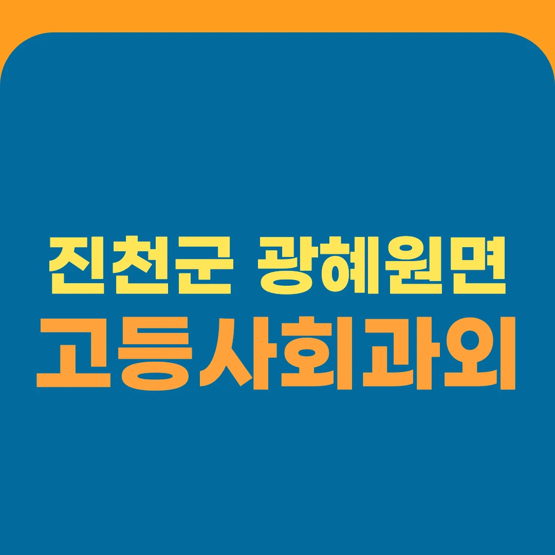 진천군 광혜원면 고등사회과외