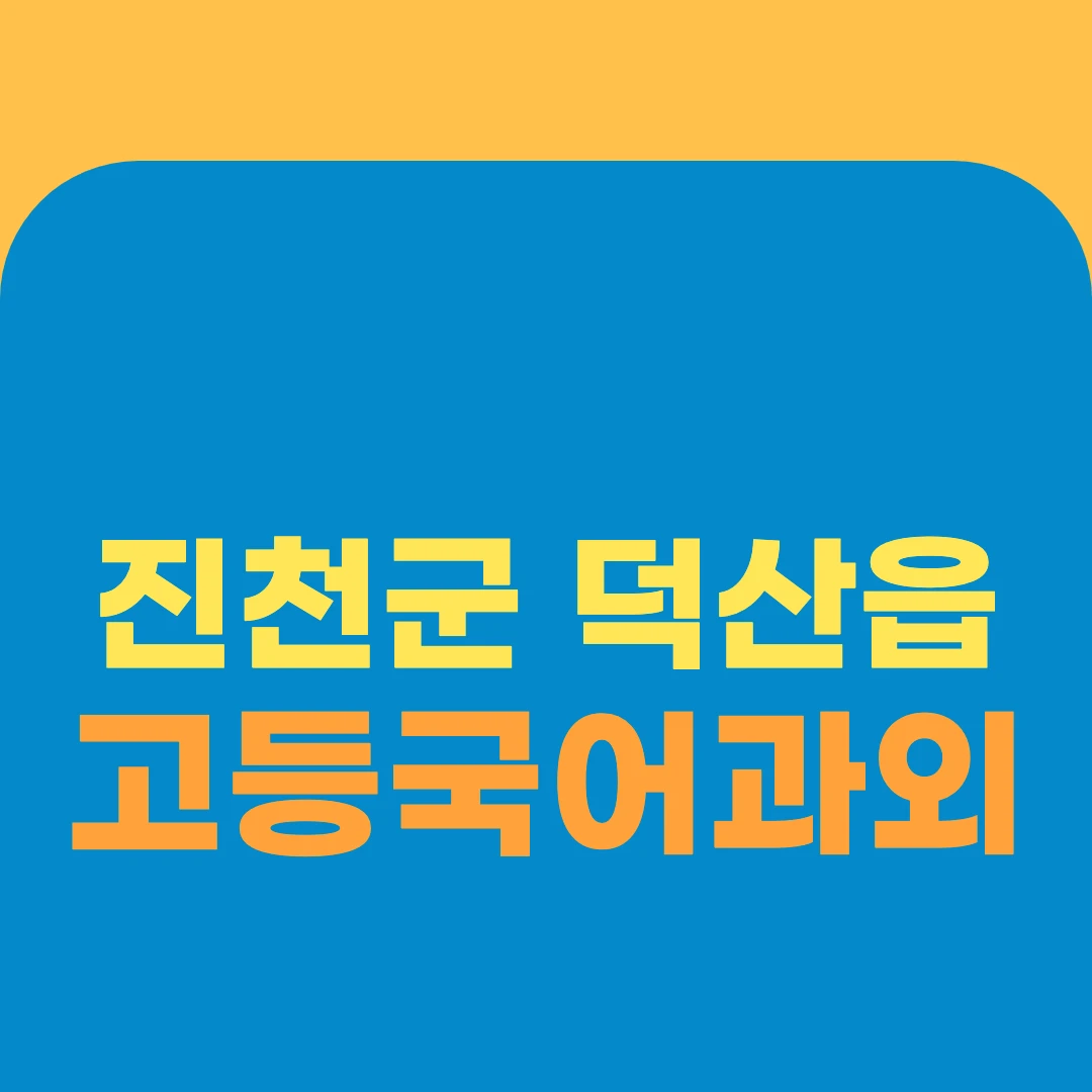 진천군 덕산읍 고등국어과외