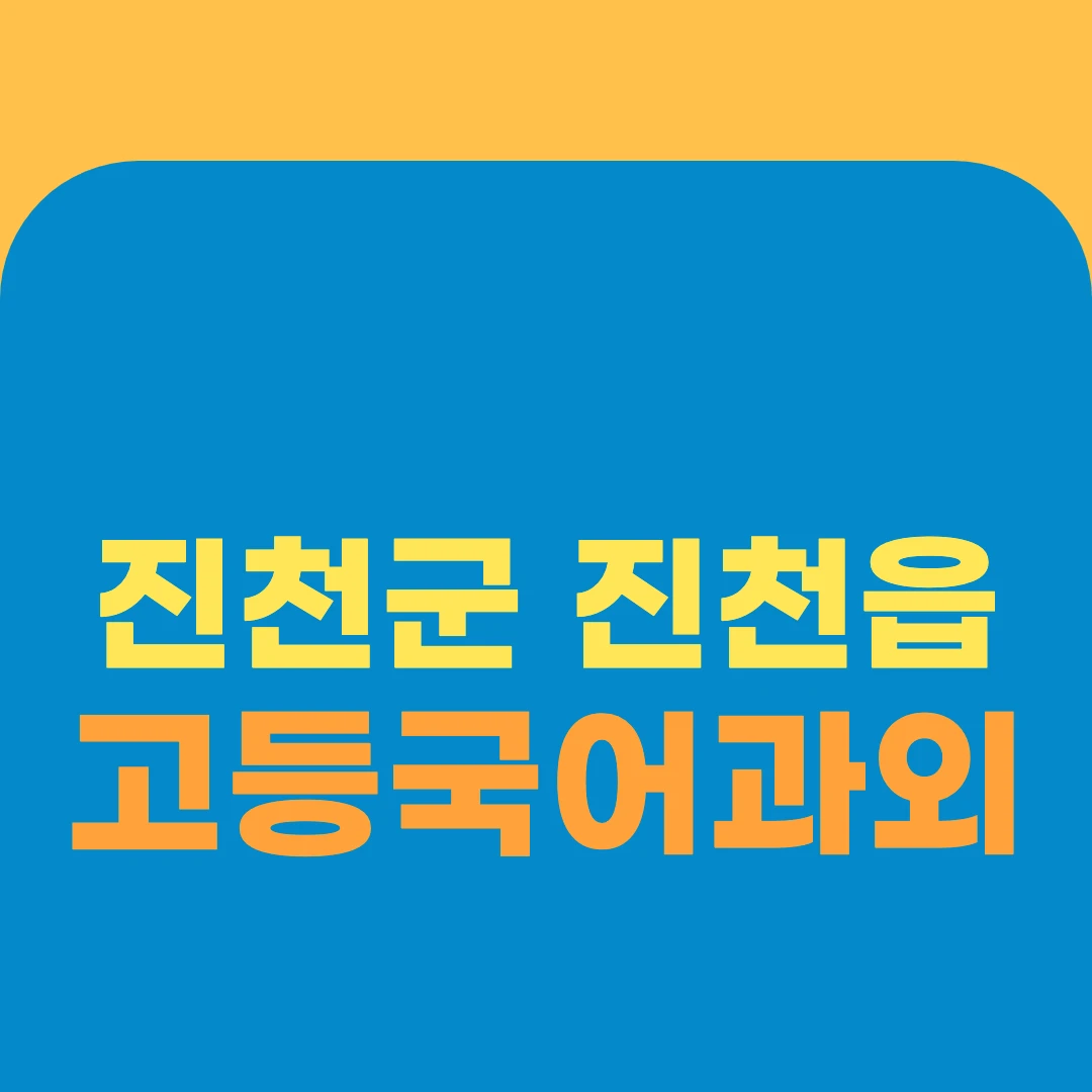 진천군 진천읍 고등국어과외